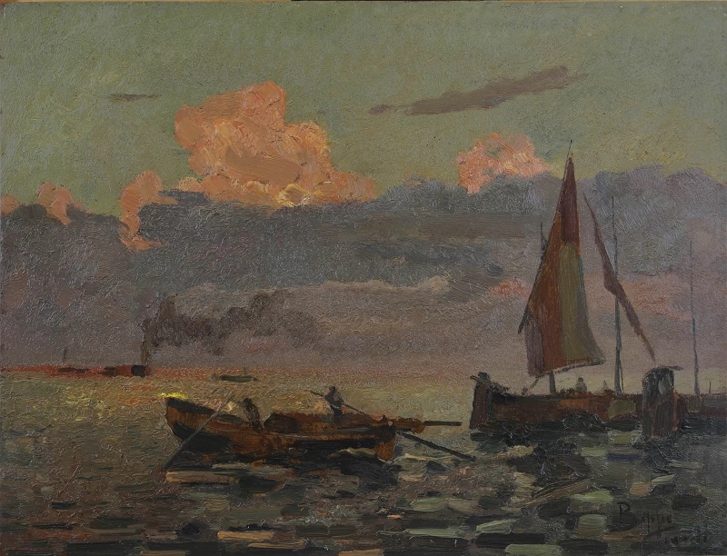 Barche in laguna - Palazzo Bossi Bocchi, Verona